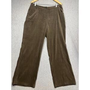 J. Jill Womens MIcrofiber Suede Pants 16 Stretch Brown Casual Simple Modern